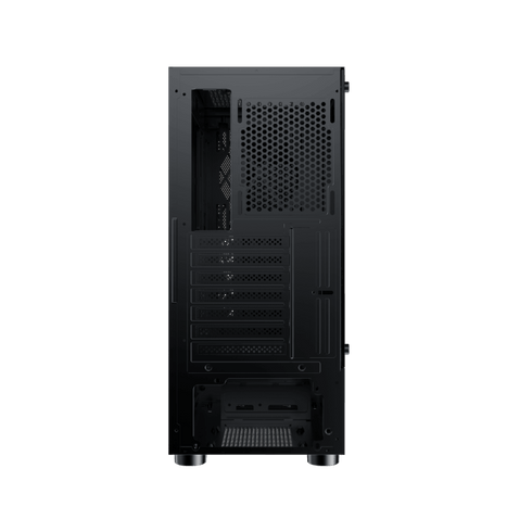 Xigmatek Duke ATX Mid-Tower Gaming Case – Black, Tempered Glass Front & Side Panels, 4x Pre-Installed RGB Fans, 360mm Radiator Support