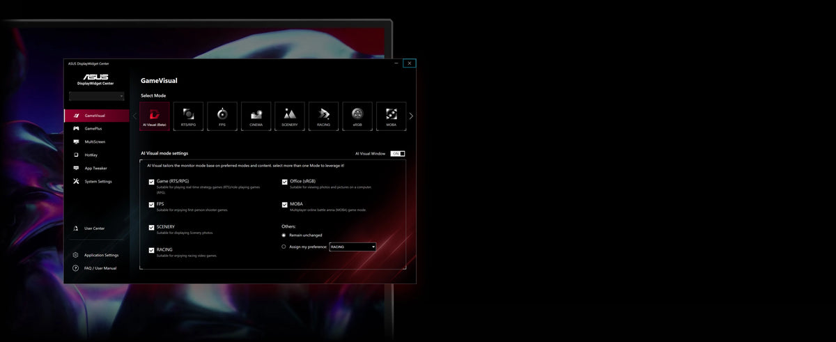 ASUS ROG Strix XG27ACMES - DisplayWidget Center