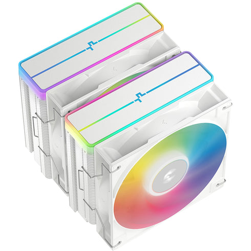 DEEPCOOL AG620 V2 White CPU Cooler 2 x 120mm ARGB Fan, Support Intel LGA 1851/ 1700-1200-1151-1150-1155, AMD AM5-AM4