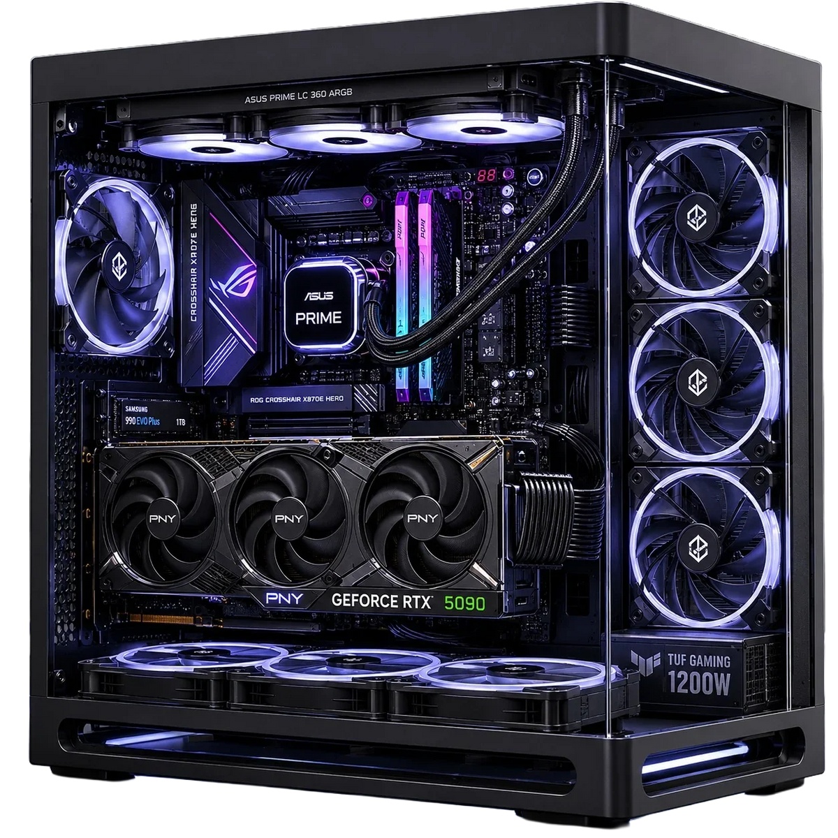 Top Notch Multipurpose Build Ryzen 9950x3D RTX 5090 64GB DDR5 1TB M.2 PC