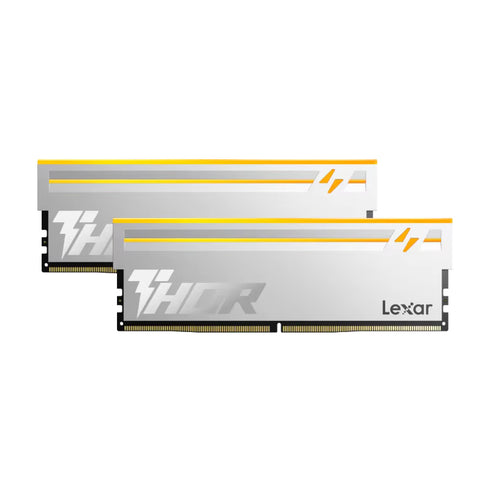 Lexar THOR RGB DDR5 RAM 32GB Kit (2x16GB) 6000 MHz, Intel XMP 3.0/AMD Expo Memory, White
