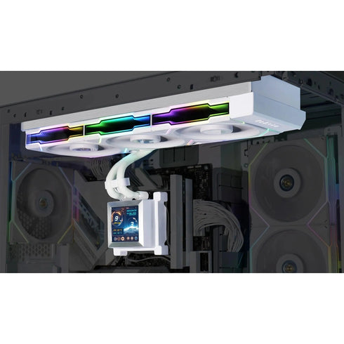 Lian Li HydroShift 360TL LCD 360mm ARGB AIO Liquid CPU Cooler White - Anigma