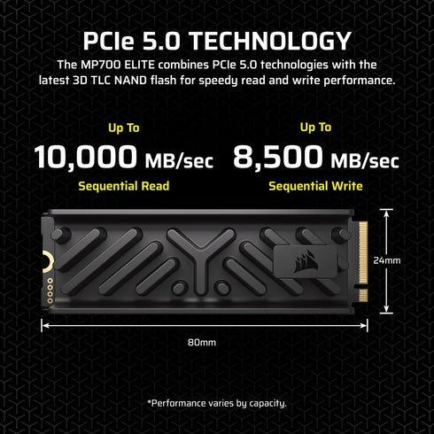 MP700 ELITE with Heatsink 2TB PCIe 5.0 (Gen 5) x4 NVMe M.2 SSD