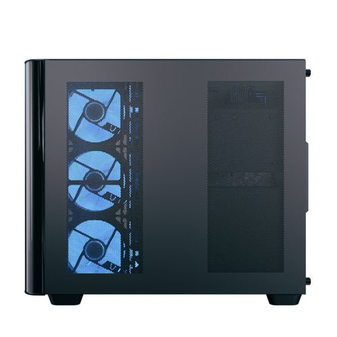 AEROCOOL P500C-G-BK-v1 Mid-Tower Case with Tempered Glass Panels and Pre-installed ARGB Fans - Black - Image 3