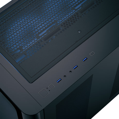 AEROCOOL P500C-G-BK-v1 Mid-Tower Case with Tempered Glass Panels and Pre-installed ARGB Fans - Black - Image 4