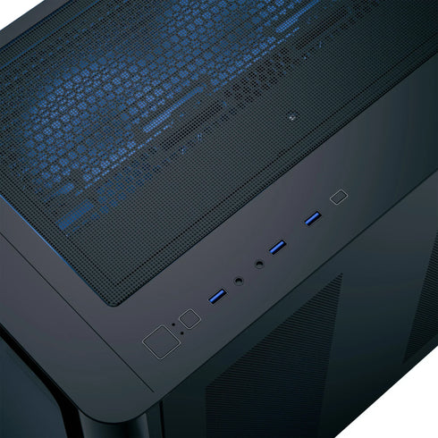 AEROCOOL P500C-G-BK-v1 Mid-Tower Case with Tempered Glass Panels and Pre-installed ARGB Fans - Black - Image 4