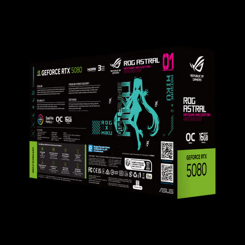ASUS ROG Astral GeForce RTX 5080 16GB GDDR7 OC HATSUNE MIKU EDITION Graphics Card