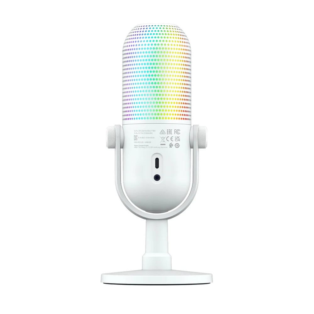 Razer Seiren V3 Chroma USB Condenser 32-Bit DSP AI Streaming Microphone - White