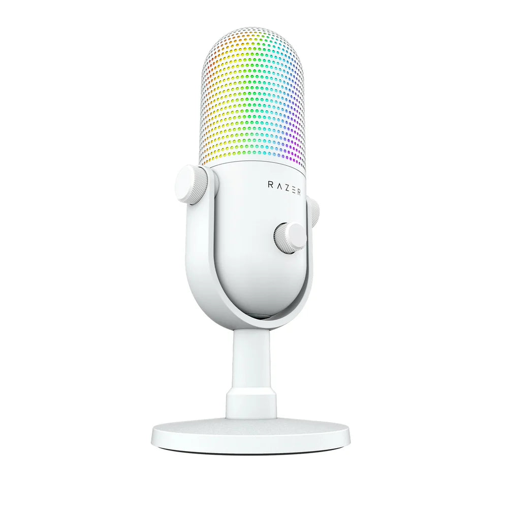 Razer Seiren V3 Chroma USB Condenser 32-Bit DSP AI Streaming Microphone - White