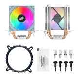 Aigo ICE400SE White CPU Air Cooler – 4 Direct-Contact Heat Pipes, 92mm PWM RGB Fan, 160W TDP, Intel LGA 1700 & AMD AM5 Compatible