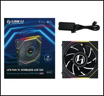 LIAN LI TL120 LCD Wireless Reverse 120mm ARGB With Controller Black (1 Fan)