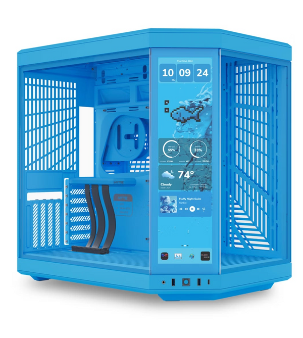 HYTE Y70 Touch Infinite Dual Chamber Mid-Tower Gaming Case - Blueberry Milk (No Fans Included)