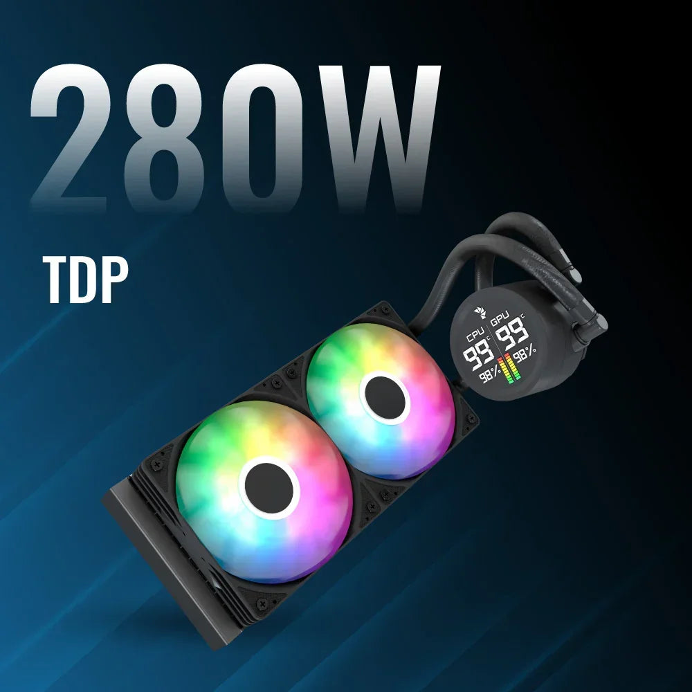 AeroCool Liquid Cooler Abyss L240R Digi, Black