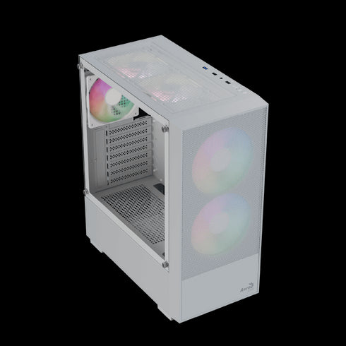 Aerocool B508A Flow Gaming Mid Tower Case with Tempered Glass, White