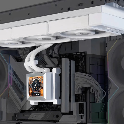 Lian Li HydroShift LCD 360mm AIO Liquid CPU Cooler White - Anigma