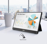 ASUS ZenScreen MB16AHG portable monitor — 16 inch (15.6 inch viewable) FHD (1920 x 1080), IPS, 144Hz, USB-C, Mini-HDMI, Freesync Premium™, Ergo kickstand, Tripod socket, Flicker Free, Low Blue Light
