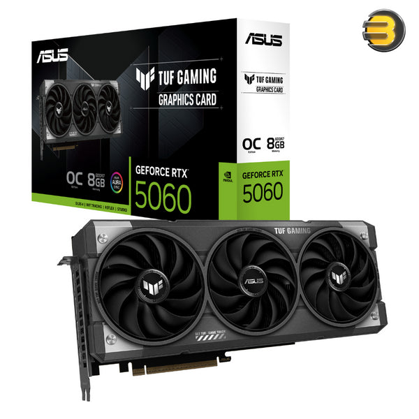 ASUS TUF Gaming GeForce RTX 5060 8GB GDDR7 OC Edition PCIe 5.0 Graphics Card — 2677 MHz Boost Clock, 3840 CUDA Cores, 28 Gbps Memory Speed, HDMI 2.1b & DisplayPort 2.1b, Military-Grade Components, Dual BIOS, 145W TDP