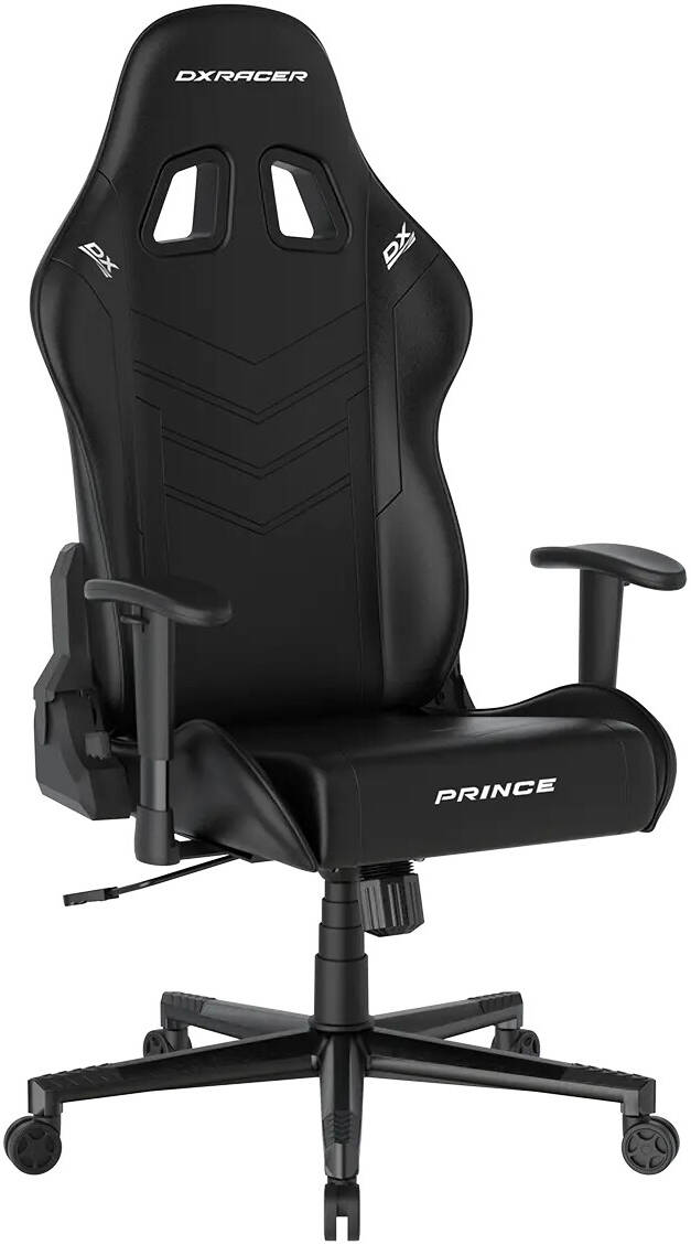 DXRacer P132 Prince Series Gaming Chair | PU Leather | 150kg | 135° Recline | Headrest + Lumbar | Black