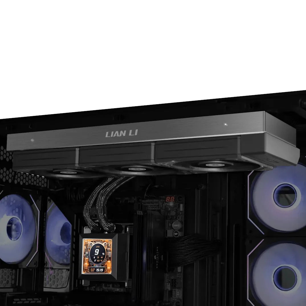 Lian Li HydroShift LCD 360mm AIO Liquid CPU Cooler Black - Anigma