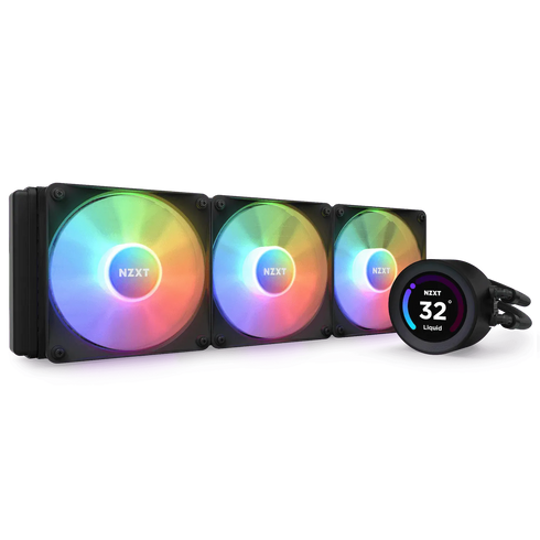 NZXT Kraken Elite 360mm LCD Display RGB Connector AIO RGB with RGB Fans CPU Liquid Cooler Black - Anigma