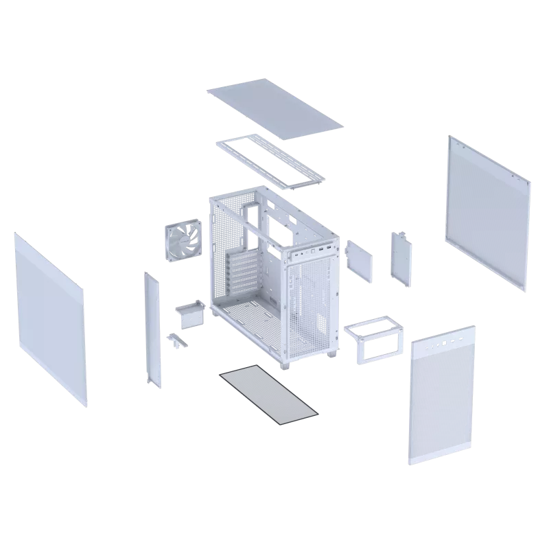 ASUS Prime AP303 Mesh Panel ATX Mid-Tower Case | 44L | 360mm GPU | 360mm Radiator | USB-C 20Gbps | White