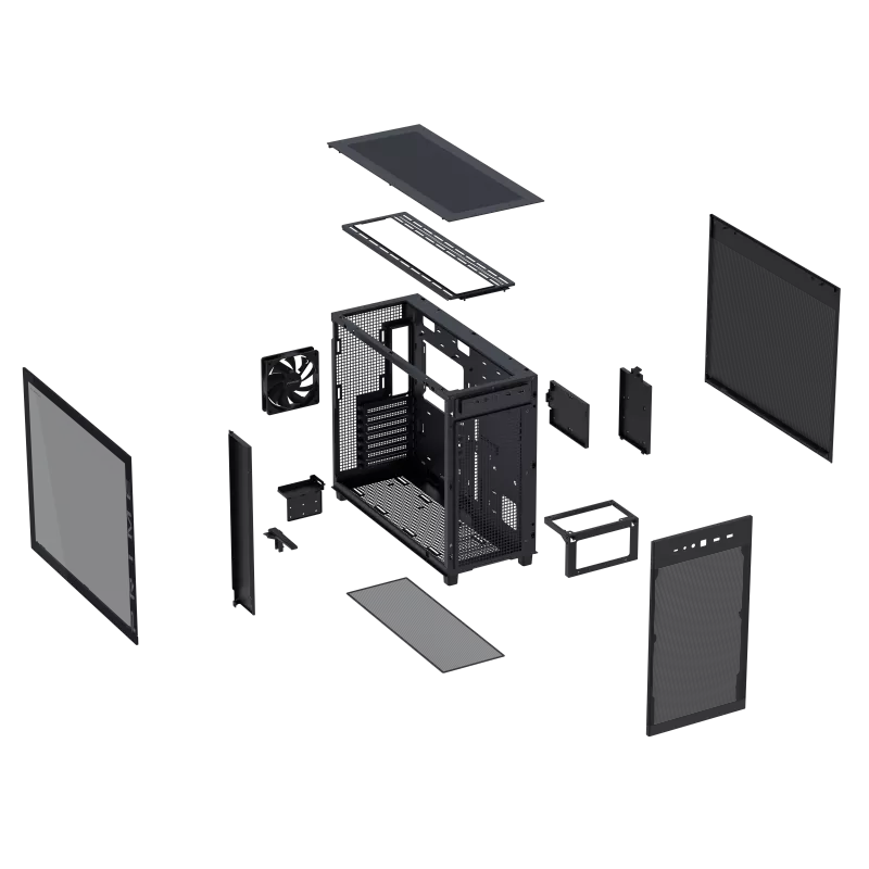 ASUS Prime AP303 Tempered Glass ATX Mid-Tower Case | 44L | 360mm GPU | 360mm Radiator | USB-C 20Gbps | Black