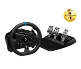 Logitech G923 Racing Wheel and Pedals, TRUEFORCE Feedback, Responsive Driving Design, Dual Clutch Launch Control, Genuine Leather Steering Wheel Cover