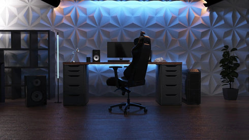 Anigma 3D PVC Wall Panels, Quadro Shape, Black/White, Easy Installation, 12 pieces - Anigma