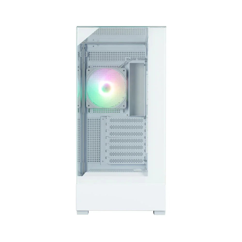 Zalman P40 Prism White ATX Mid-Tower PC Case – Tempered Glass, ARGB