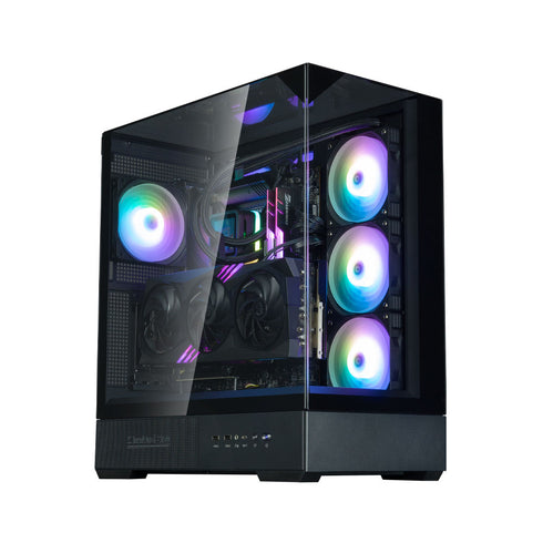 Zalman P40 Prism Black ATX Mid-Tower PC Case – Tempered Glass, ARGB