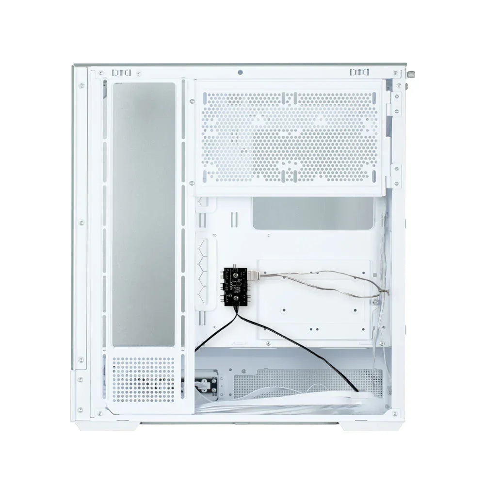 Zalman P40 Prism White ATX Mid-Tower PC Case – Tempered Glass, ARGB