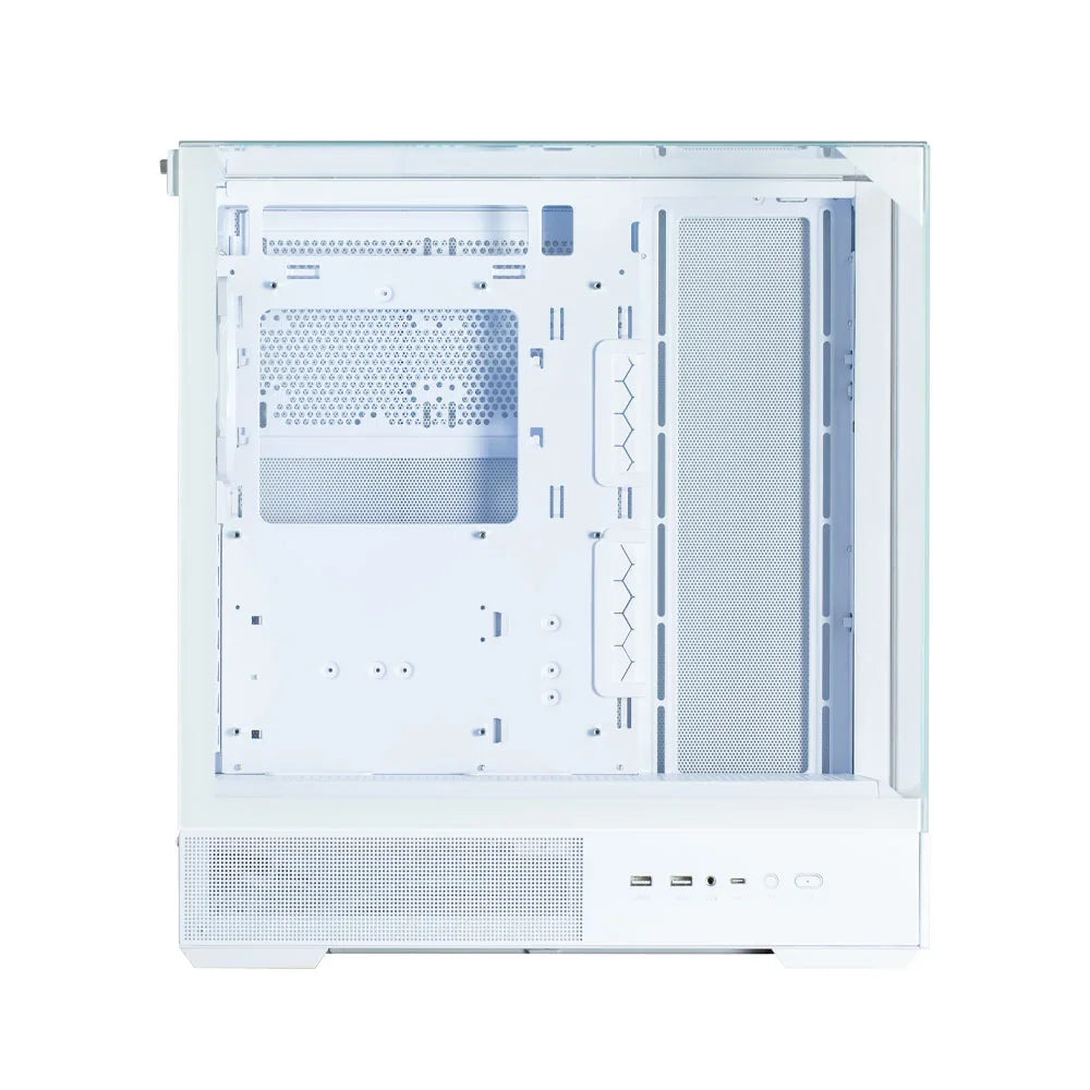 Zalman P40 Prism White ATX Mid-Tower PC Case – Tempered Glass, ARGB