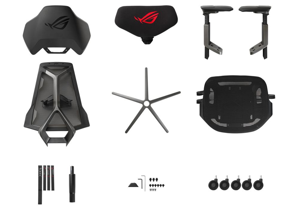 ASUS ROG Destrier Ergo Gaming Chair 3D Armrest Mesh 135° Recline Mobile Gaming Mode - Black