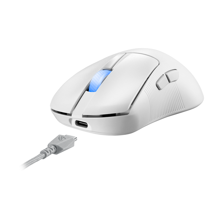 ASUS ROG Keris II Ace Wireless 54g AimPoint Pro 42K 8000Hz Gaming Mouse - Moonlight White