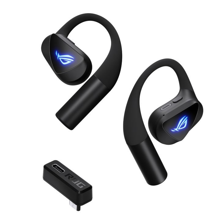 ASUS ROG Cetra Open Wireless 14.2mm DLC Driver Open-Ear Gaming Earbuds - Black