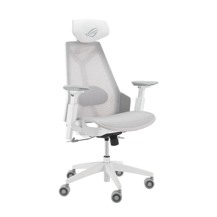 ASUS ROG Destrier Core Ergo Gaming Chair 3D Armrest Mesh 125° Recline Mobile Gaming Mode - Moonlight White