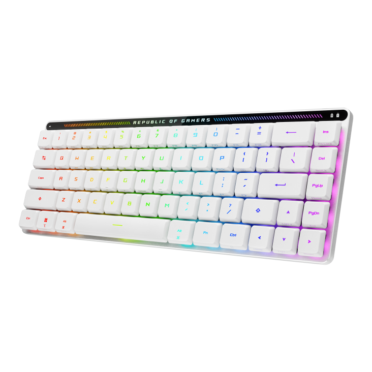 ASUS ROG Falchion RX Low Profile 65% RX Optical Tri-Mode 1000Hz Gaming Keyboard - White