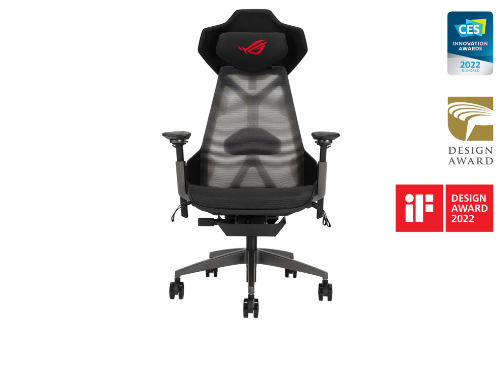 ASUS ROG Destrier Ergo Gaming Chair 3D Armrest Mesh 135° Recline Mobile Gaming Mode - Black