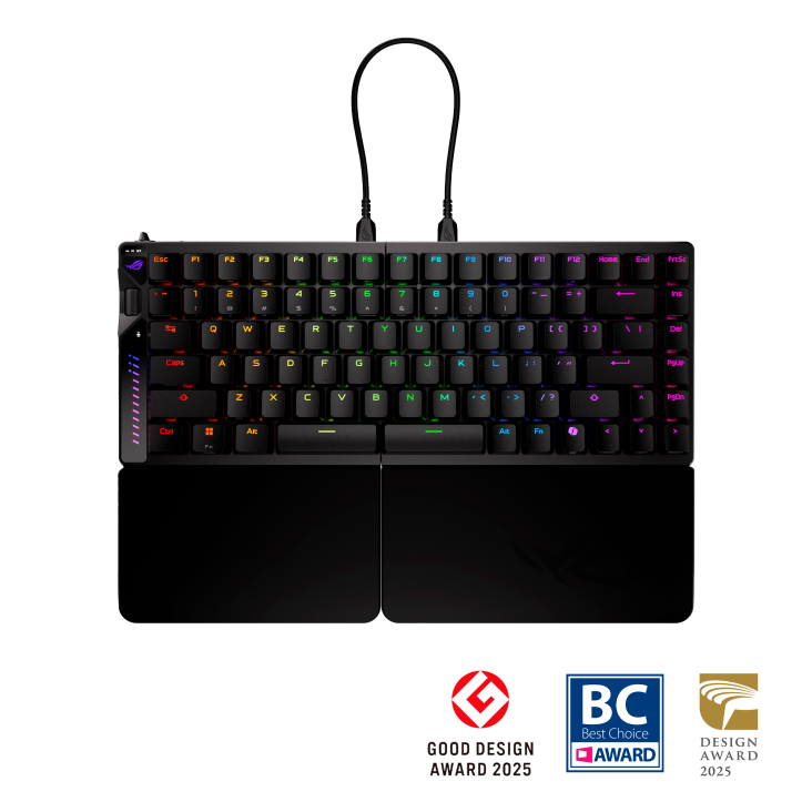 ASUS ROG Falcata 75% Split HFX V2 Magnetic Tri-Mode 8000Hz Gaming Keyboard - Black