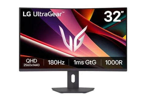 32 Inch LG UltraGear™ QHD Curved Gaming Monitor, 180Hz, 1ms, AMD FreeSync™, Black - Anigma