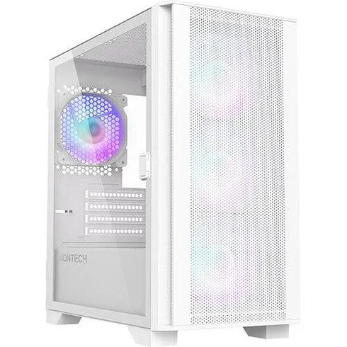 Montech Air 100 ARGB mATX Case White (4x 120mm ARGB Fans Included) - Anigma