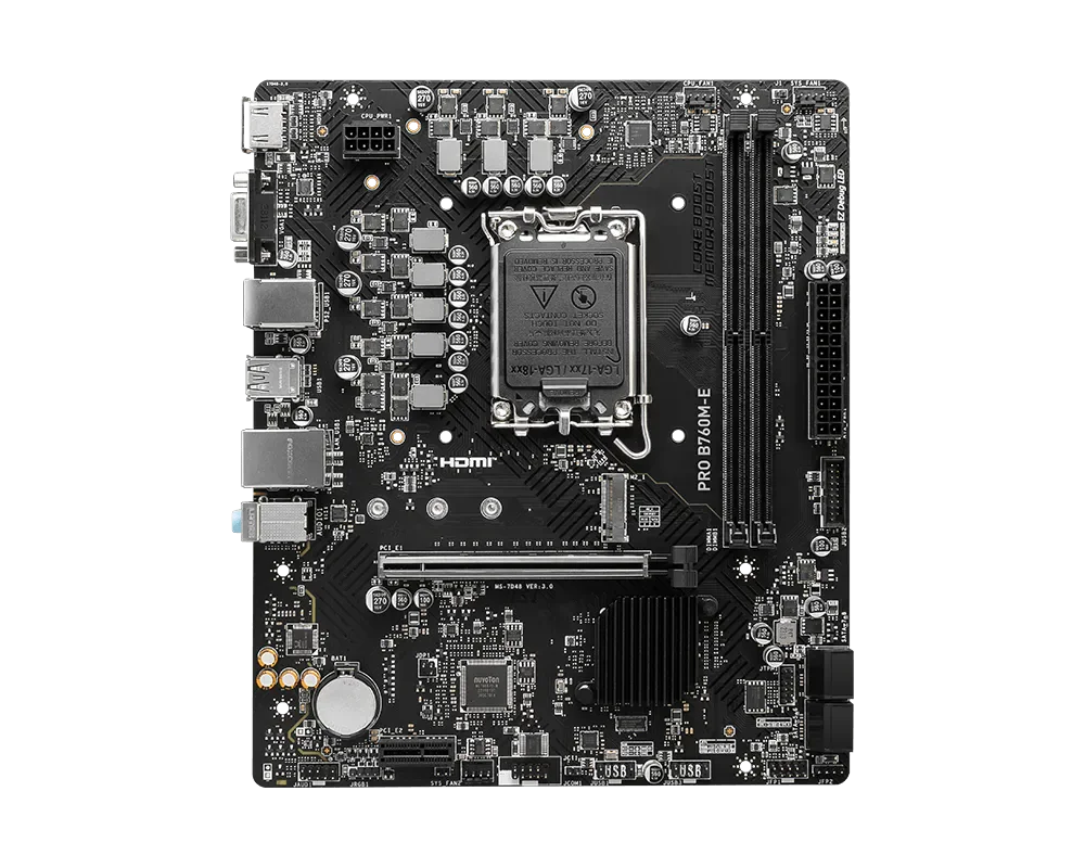 MSI PRO B760M-E DDR5 Micro-ATX LGA 1700 Motherboard