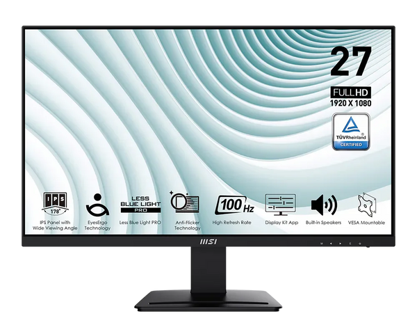 MSI Pro MP273A Desktop Business Monitor 27" Full HD - IPS Panel 1920x1080, 100Hz