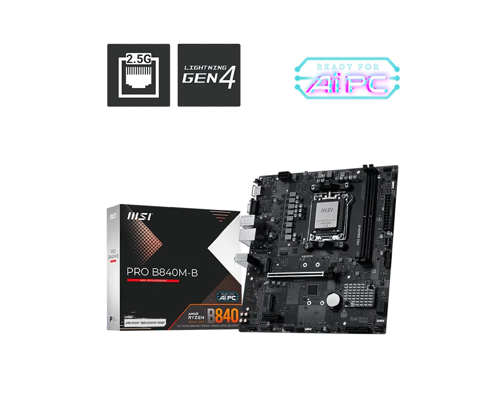 MSI PRO B840M-B Micro ATX AM5 Motherboard