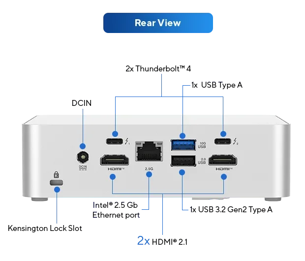 ASUS NUC 15 Pro+ Barebone Mini PC – Core Ultra 9 285H, Intel Arc Graphics, Dual DDR5 Slots, M.2 PCIe 5.0 Support (N15P-U9)