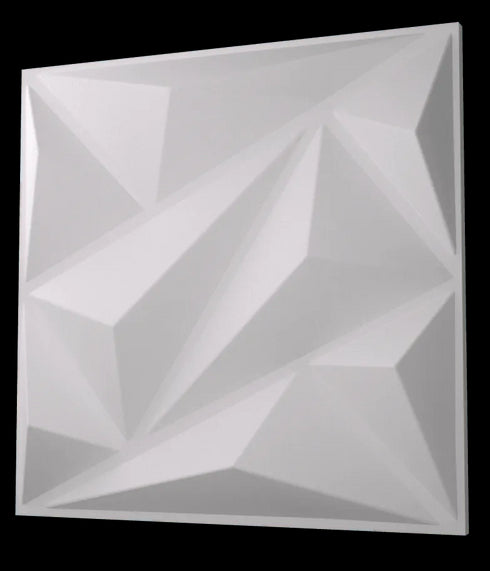 Anigma 3D PVC Wall Panels, Polygons Shape, Black/White, Easy Installation, 12 pieces - Anigma