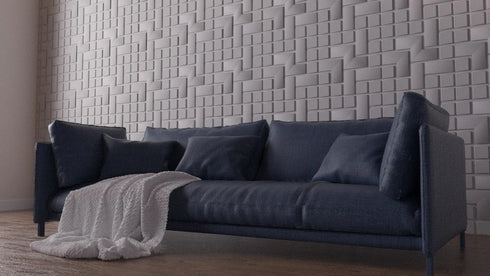 Anigma 3D PVC Wall Panels, Tetris Shape, Black/White, Easy Installation - Anigma