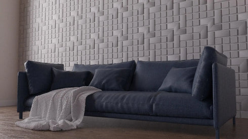 Anigma 3D PVC Wall Panels, Tetris Shape, Black/White, Easy Installation - Anigma