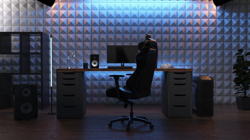 Anigma 3D PVC Wall Panels, Pyramids Shape, Black/White, Easy Installation, 12 pieces - Anigma