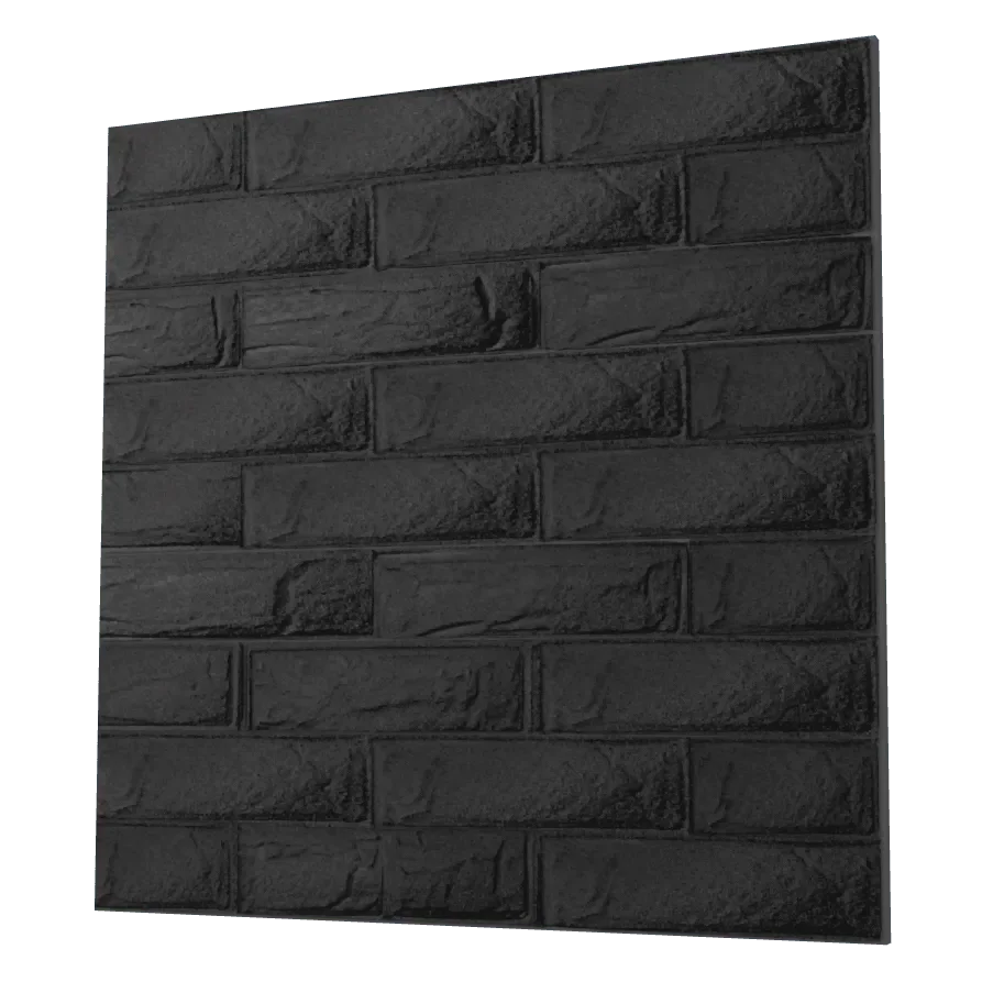 Anigma 3D PVC Wall Panels, Bricks Shape, Black/White, Easy Installation, 12 pieces - Anigma